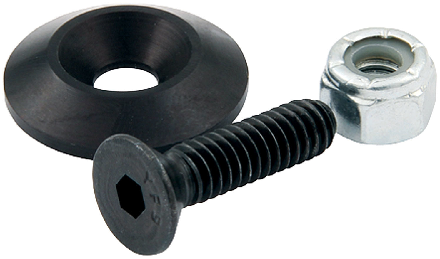 Countersunk Bolts 1/4in w/ 1in Washer Blk 10pk
