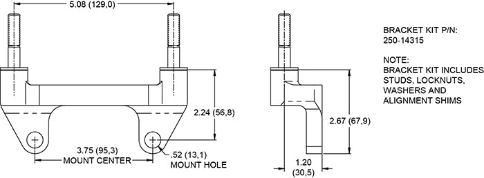 Wilwood 120-8728 Powerlite Caliper - Radial Mount - 1.25'' 4 Piston - 0.790''/0.860'' Rotor
